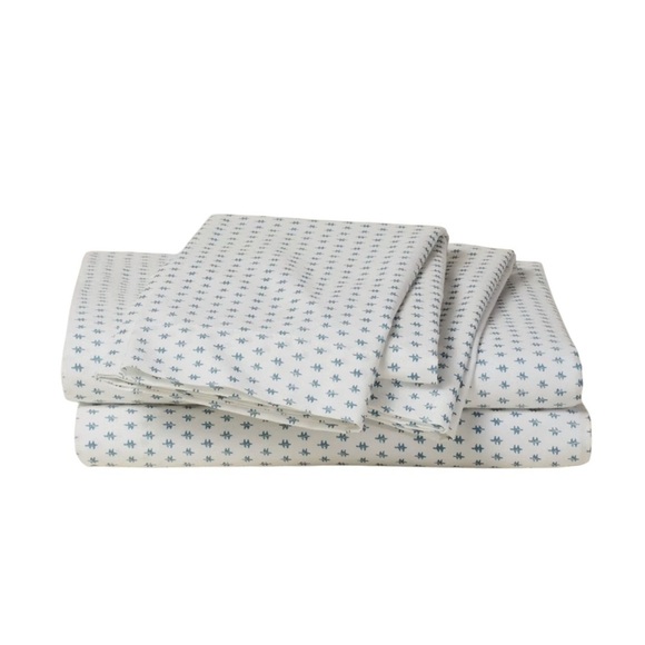 OpalHouse Designed Jungalow Percale Sheet Set Twin/XL Blue Dash Print Cotton - Picture 1 of 6
